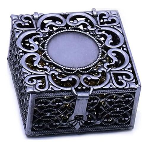 Rosary Bead Box Necklace Metal Christian Catholic Religious Jewelry Case Storage U2JC