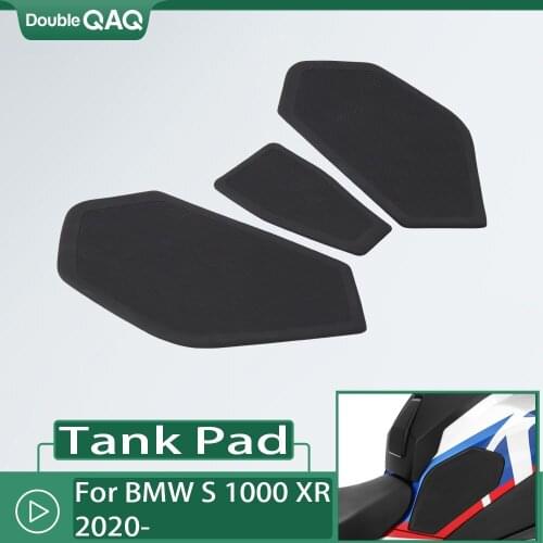 3 Pieces Motorcycle Accessories For BMW S1000XR 2020 2021 Black Stickers Side Fuel Tank Pad Kit