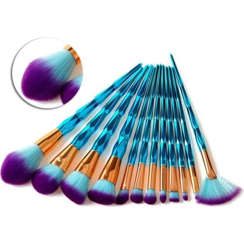 10Pcs Diamond Makeup Brushes Set Powder Foundation Blush Blending Eye shadow Lip Cosmetic Beauty Make Up Brush Pincel Maquiagem