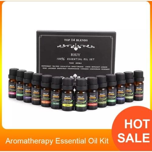 10ml Natural Aromatherapy Essential Oil Kit Water-soluble Fragrance Oil Massage Body Relieve Essential Oils Storage Case