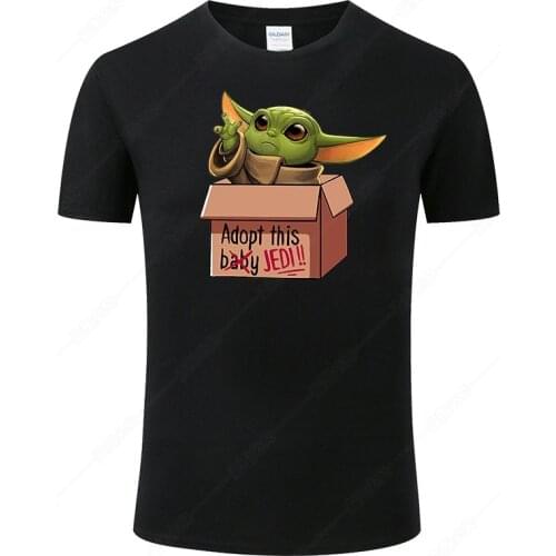 New Funny Baby Yoda T Shirt Men Women Cotton Short Sleeve Printed T-shirt Summer Style Cool Tee Casual Tops Brand Clothing J03