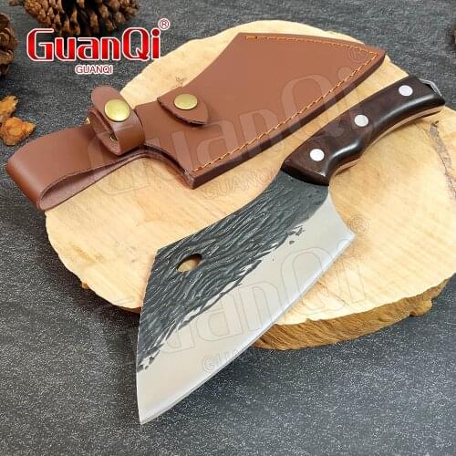 Stainless Steel Outdoor Cooking Cutter Handmade Meat Cleaver Fishing Knife High Carbon Steel Chopping Boning Knife Hunting Knife