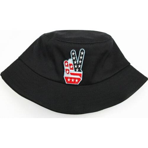 2021 American Gesture Embroidery Cotton Bucket Hat Fisherman Hat Outdoor Travel Hat Sun Cap Hats for Men and Women 63