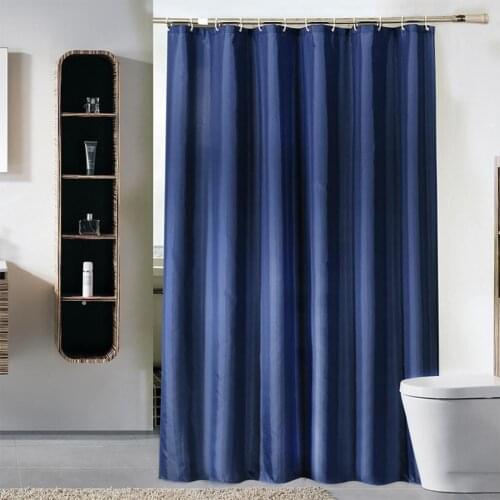 Thicken Solid Color Shower Curtain Waterproof Polyester Fabric Bathroom Curtain Liners with Hooks 180x180cm Shower Curtain