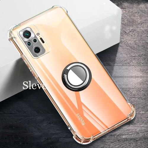 Finger Ring Holder Shockproof Soft TPU Airbag Case For Xiaomi Redmi K40 Pro POCO F3 Mi 11 Ultra Note 10 Pro Lite Max 4G X3 NFC