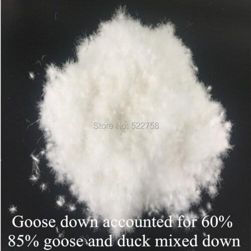 85% white goose & duck mixed down/ goose accounted for 60% /fill power 700/comforter and jacket filler/ 0.5 kg price