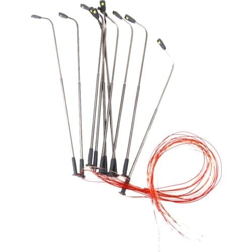 10 Pcs HO Model Railway Train LED Lamp Post Street Lights Single Head 1:100