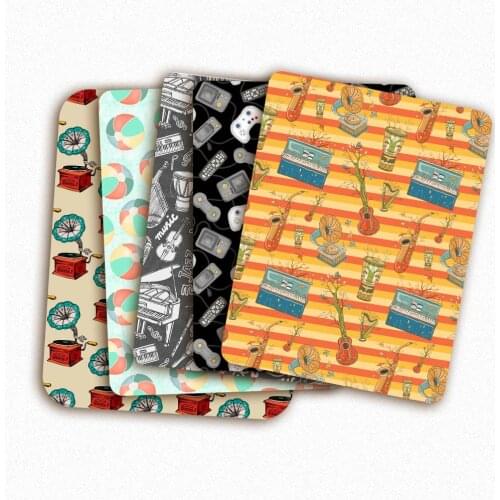 Polyester Cotton Sheet Gramophone Game Machine Pattern Printed Cloth Fabric Dress DIY Masks Making Craft By The Meter 45*145cm