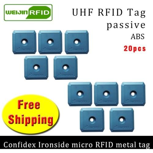 UHF RFID metal tag confidex ironside micro 915m 868m Impinj Monza4QT EPC 20pcs free shipping durable ABS smart passive RFID tags