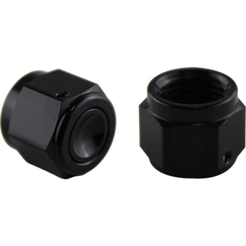 2PCS Aluminum 8-AN AN8 Adapter Female Flare End Cap / Plug / Tube Nut Fitting Black