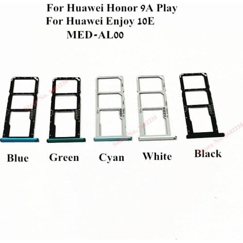 10Pcs/Lot Original SIM Tray Holder Cover For Huawei Honor 9A Play Enjoy MED-AL00 SD/SIM Reader Replacement parts