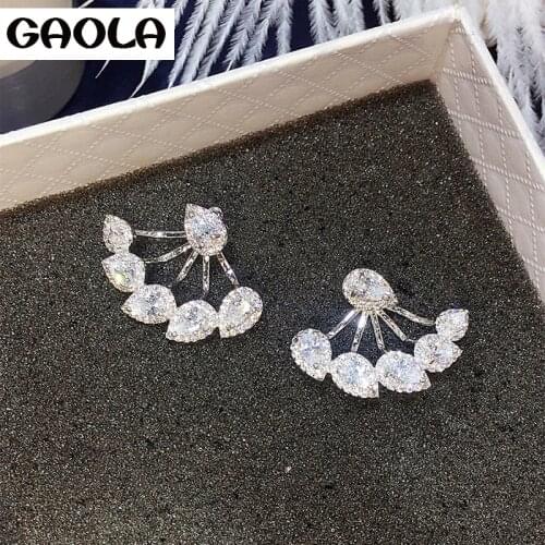 GAOLA Trendy Brand AAA Cubic Zirconia Horse Eye Stud Earrings For Women GLE6153
