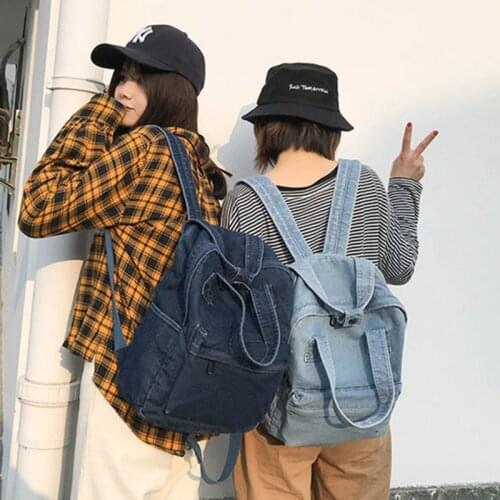 Women Backpack Vintage Denim School Bookbag Handbag Daypack Rucksack Shoulder Bag for Teenager Girls