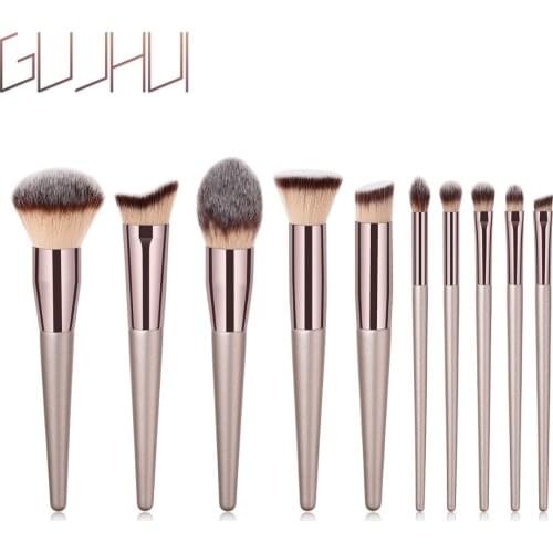 1/4/9/10/15pcs/set Proffessional Makeup Brush Set Champagne Gold Beauty Cosmetic Tool Loose Powder Eye Shadow Makeup Brush Kit