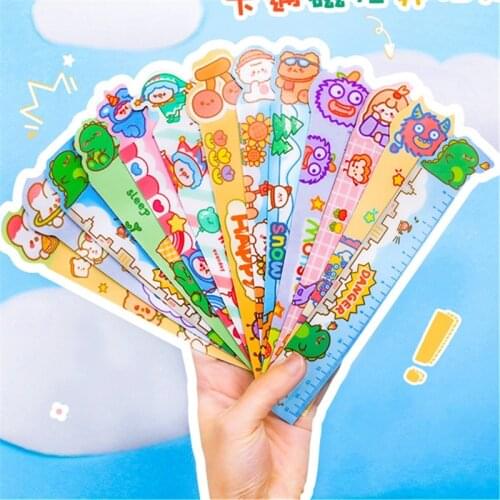 1pc 15cm Cartoon animal Creative ins Flexible magnetic Ruler Measuring Straight Ruler Tool Promotional Gift Stationery random