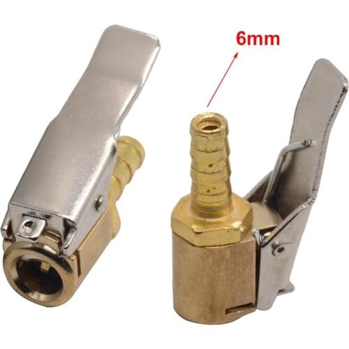 1PC 6mm Auto Air Pump Chuck Clip Car Truck Tyre Tire Inflator Valve Connector Car Open Brass Stem Tire