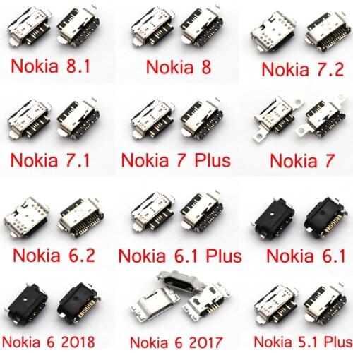 1pcs Type C Charger Connector Mini Micro USB Dock Charging Port For Nokia 5.1 6.1 7 Plus 8.1 8 7.2 7.1 6.2 6 2017 2018