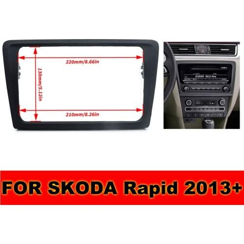 2Din Car Radio Panel Bezel For Skoda Rapid 2013 Stereo Frame Panel Dash Mount Kit Adapter Trim Bezel