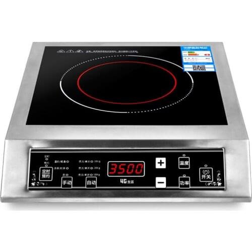3500W Home High Power Induction Cooker Commercial Flat Desktop Button Stainless Steel Soup Stir-fry ED