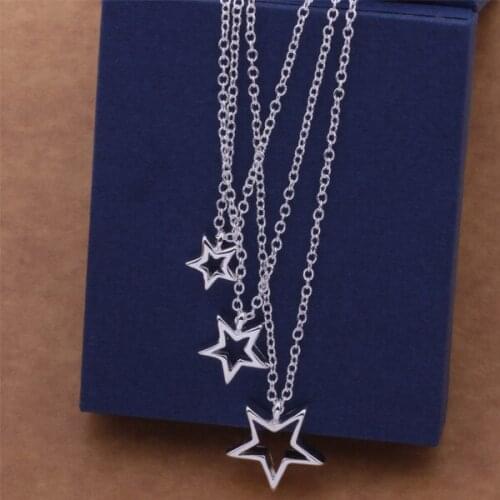 AN501 Trendy wholesale Necklace, fashion jewelry Three stars fine chain necklace /bvoakmva buyakmfa