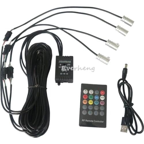 Free shipping RF control 12v usb 2W multi color RGB fiber optic led light engine car use 4 and 6 head
