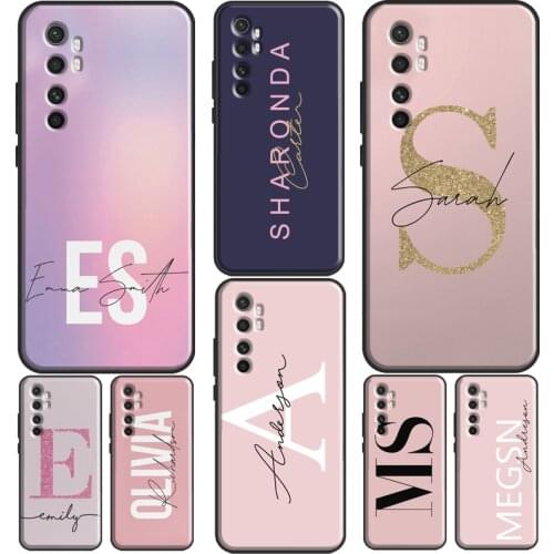 Personalised Initials Rose Gold Monogram For POCO X3 Pro M3 F3 Case For Xiaomi Mi 11 Ultra 9T 10T Pro A3 Mi Note 10 Lite Cover