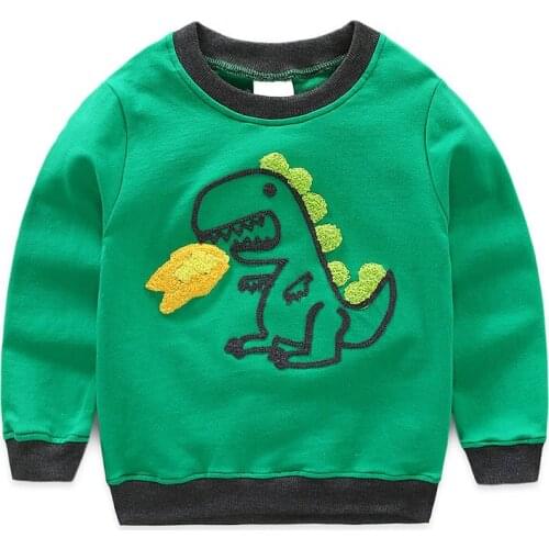 Boys Fashion New Style Sweatshirts Autumn Children Long Sleeve T-Shirts Dinosaur Printed Kids Pullover Tops for Boys Clothes