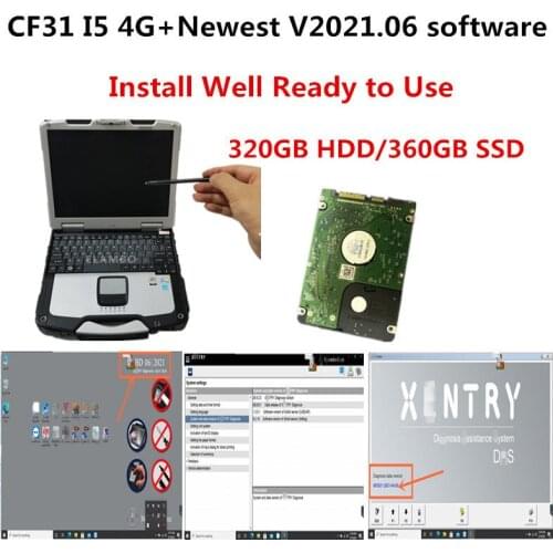 Hot Sale For Panasonic Toughbook CF31 CF-31 I5 4G with Newest V2021.06 Xentry Software Work For MB STAR C4/C5/C6 Diagnostic tool