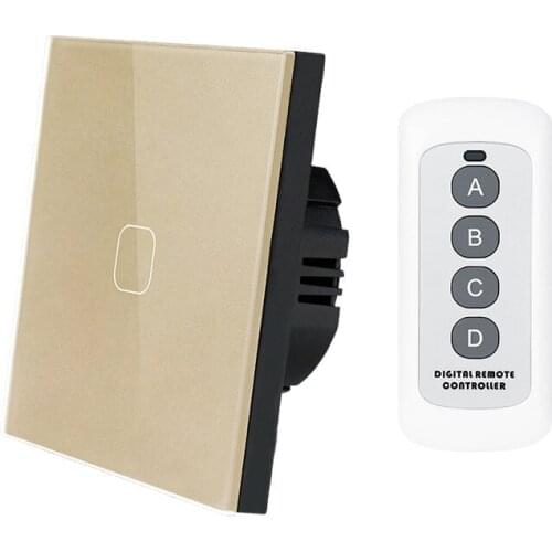 Esooli EU standard Touch Switch 1 2 Gang 1 Way Wireless Light Switch LED Indicator For Smart Home Touch Switch with Remote