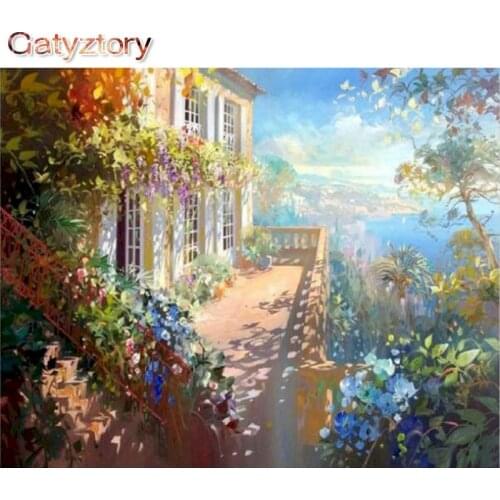 GATYZTORY DIY Painting By Numbers Nature morning scenery paint by numbers for adults acrylic paint decor for the home 40x50cm ph