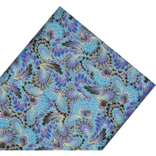 Blue Cotton Japanese Bronzing Fabric, Patchworks Quilting DIY Precut Sewing Japanese Fabric