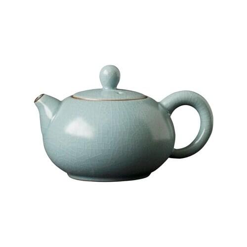 Ceramic Enamel Ru Kiln Teapot Azure Single Pot Kungfu Jin Jun Mei Tea Set Household Small Pot Tea Ceremony Teaware Free Shipping