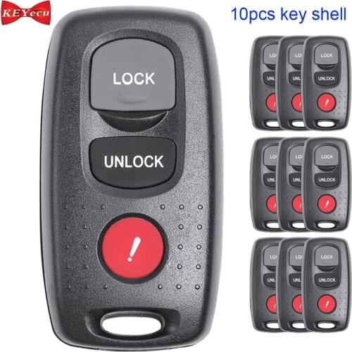 KEYECU 10pcs for Mazda 3 6 MPV Protege 5 Replacement Remote Car Key Shell Case Fob Housing Cover 3 Button