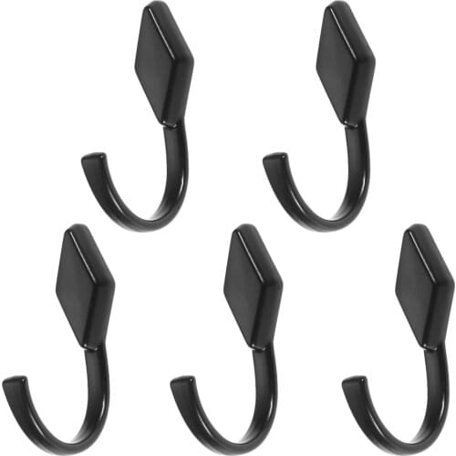 5pcs Black/White Zinc alloy Towel Hook For Bathroom Clothes Coat Hooks 50*31*15mm Bedroom Livingroom Kitchen Accessories