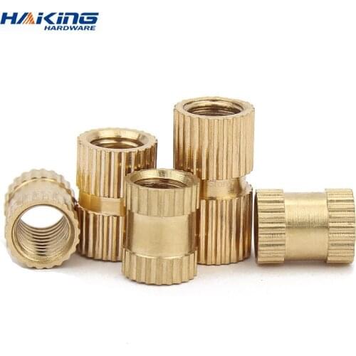 10/25/50/100 Pcs Brass Knurl Insert Nut M2 M2.5 M3 M4 M5 M6 Female Thread Copper Molding Knurled Threaded Nuts for 3D Printer