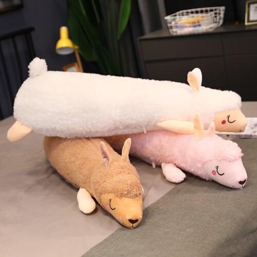 75-130cm Nice Cute Large Alpaca Plush Toys Stuffed Soft Animals Long Pillow Dolls For Kids Girls Friends Birthday Gifts