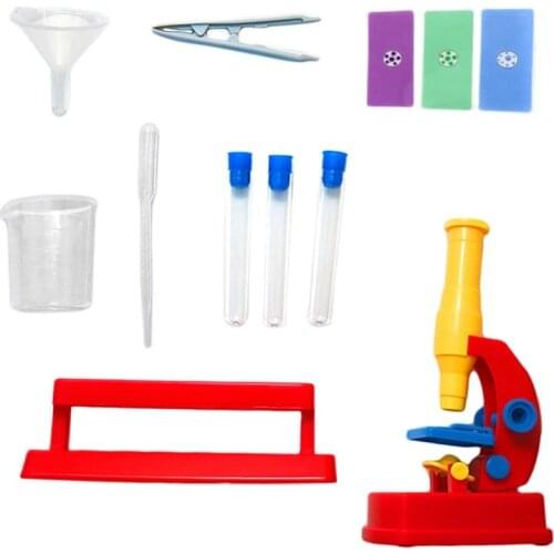 STEM Microscope Model DIY Self-install Mini Lighting Teaching Science Experiment Set Educational Toy for Children