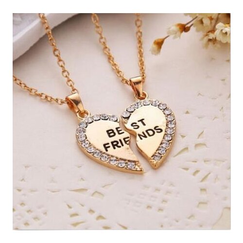 Fashion Friend Forever Series Two-color And Pendant Necklace One Half And A Half Girlfriend Brother Couple Wholesale