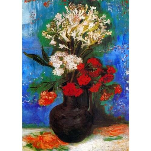 Cross Stitch Kits Simple Flower Vase Oil Painting Crafts Art Needlework 14CT Unprinted Embroidered Handmade Wall Home Decor