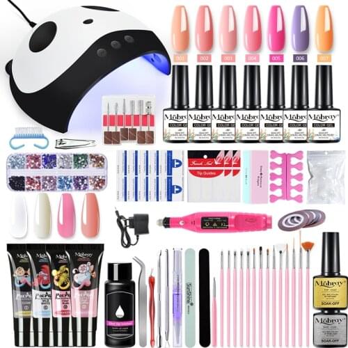 54/36W Lamp Nail Tools Sets For Gel Polish Set For Manicure Nails Art Semi Permanent Gel Varnishes Lacquer Poly Acrylic Gel Kit