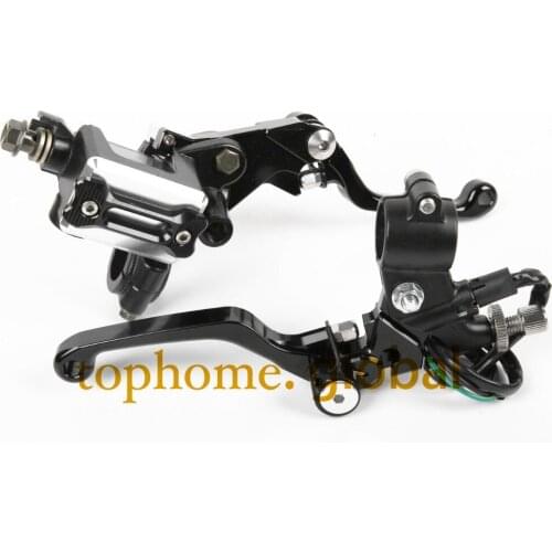 New 7/8" CNC Brake Master Cylinder Pressure Switch Reservoir Levers Dirt Pit Bike Set For SUZUKI RM125/250 1996 1997 1998-2003