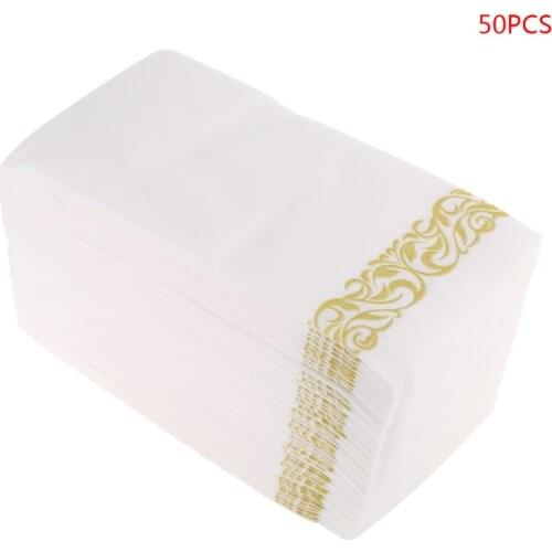 Disposable Hand Towels & Decorative Bathroom Napkins | Soft and Absorbent Linen-Feel Paper Guest Towels