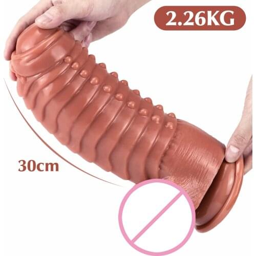 Huge Anal Plug Simulation Dildo Butt Plug with Powerful Sucker Female Masturbation Tool Thick Penis Erotic Sex Toys for Woman