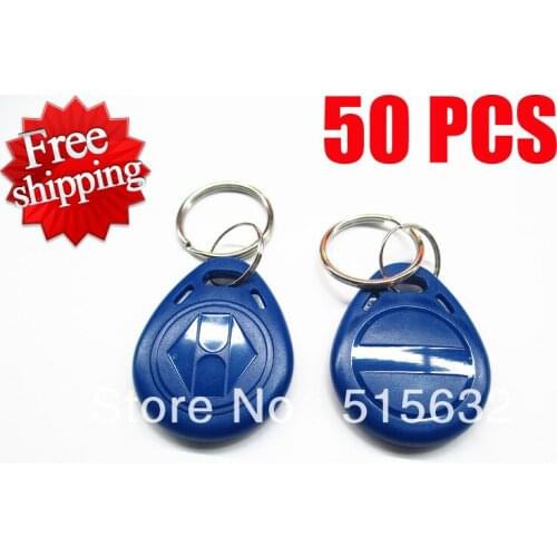 Wholesale New 50pcs/lots EM4305 125Khz RFID Writable Rewrite Proximity ID Token Tag Key Keyfobs blank card