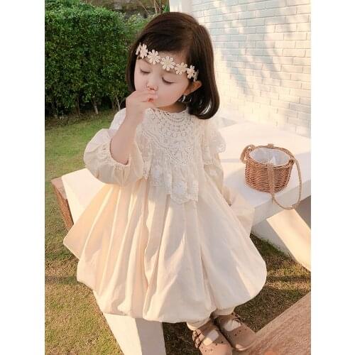 Girls Dress Fashion Janpan Style Spring 1-7T princess lace embroidery baby girls dress kids clothes retail