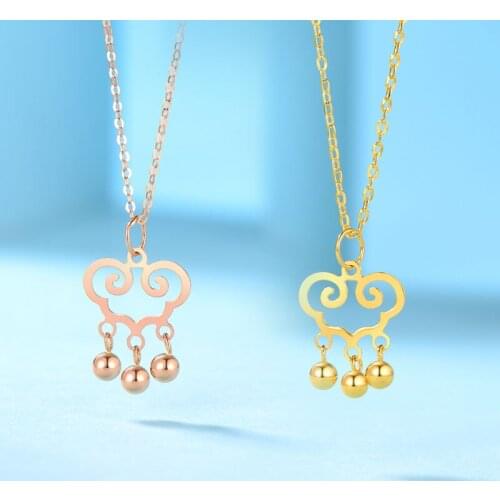 Pure 18K Yellow Gold Pendant Women AU750 Yellow Gold Lock Necklace Pendant