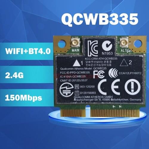 Qualcomm Atheros AR9565 QCWB335 150Mbps+Bluetooth4.0 Half Mini PCI-Express WLAN WIFI Wireless Card