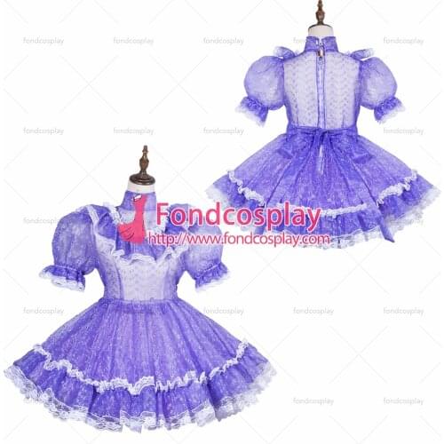 Lockable purple embroidered Organza Glass silk maid dress Tailor-made[G3833]
