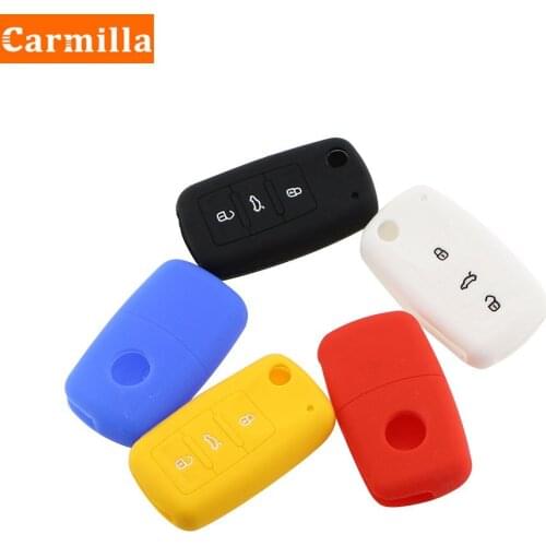Silicone Car Key Case for Volkswagen VW Passat Golf Jetta Bora Polo Sagitar Tiguan Auto Key Bag Cover Protector