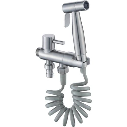 Bidet Faucet 304 Stainless Steel Brushed Shower Tap Washer Mixer Muslim Ducha Higienica Shower Sprayer Head